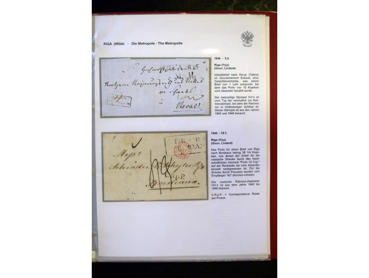 RIGA: 1743/1858, hochinteressante Sammlung von über 80 Briefen, dabei Ganzsachenumschläge, Umlaufbriefe, Forwarded-Briefe, au