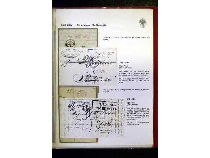 RIGA: 1743/1858, hochinteressante Sammlung von über 80 Briefen, dabei Ganzsachenumschläge, Umlaufbriefe, Forwarded-Briefe, au