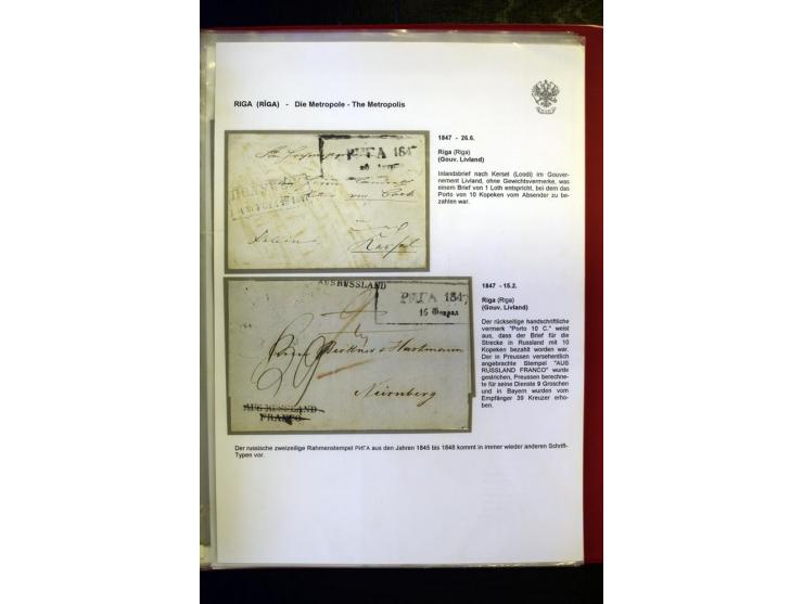 RIGA: 1743/1858, hochinteressante Sammlung von über 80 Briefen, dabei Ganzsachenumschläge, Umlaufbriefe, Forwarded-Briefe, au