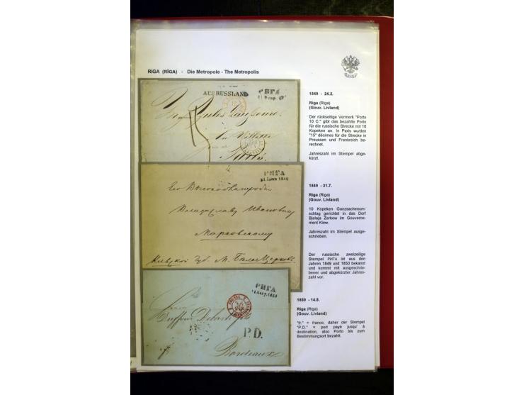 RIGA: 1743/1858, hochinteressante Sammlung von über 80 Briefen, dabei Ganzsachenumschläge, Umlaufbriefe, Forwarded-Briefe, au