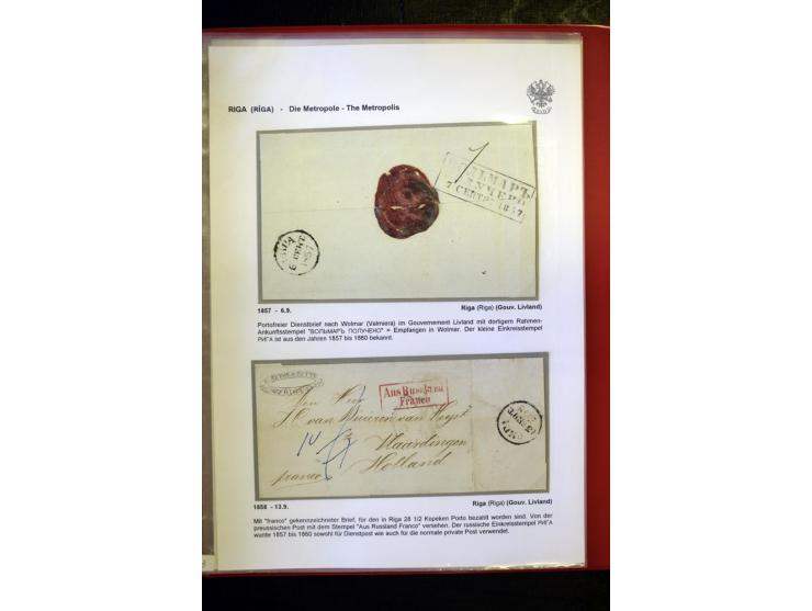 RIGA: 1743/1858, hochinteressante Sammlung von über 80 Briefen, dabei Ganzsachenumschläge, Umlaufbriefe, Forwarded-Briefe, au