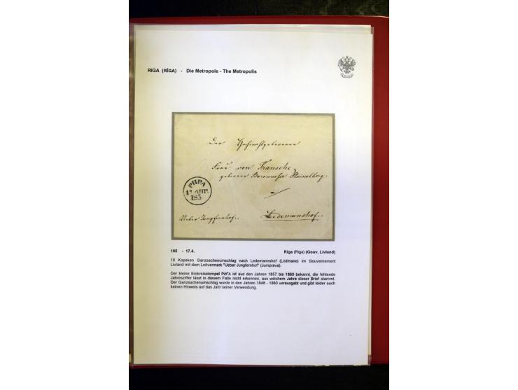 RIGA: 1743/1858, hochinteressante Sammlung von über 80 Briefen, dabei Ganzsachenumschläge, Umlaufbriefe, Forwarded-Briefe, au
