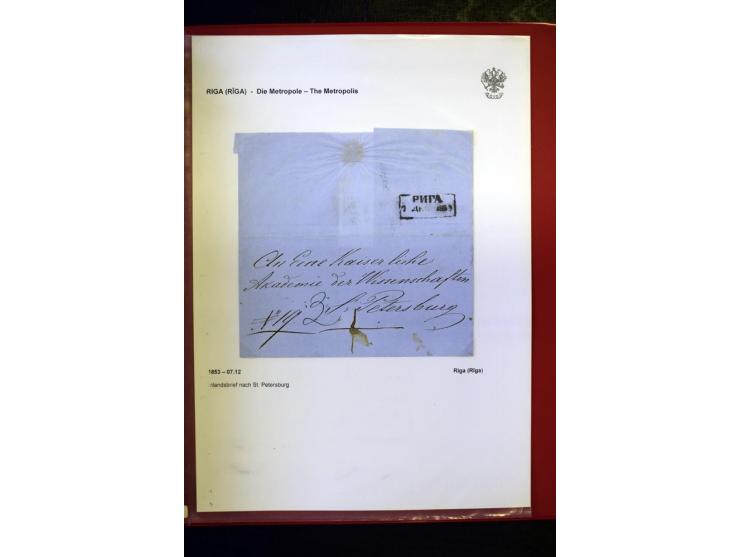RIGA: 1743/1858, hochinteressante Sammlung von über 80 Briefen, dabei Ganzsachenumschläge, Umlaufbriefe, Forwarded-Briefe, au