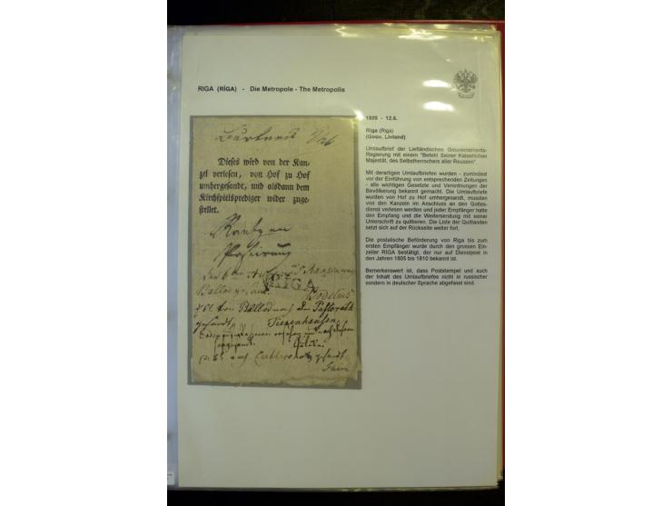 RIGA: 1743/1858, hochinteressante Sammlung von über 80 Briefen, dabei Ganzsachenumschläge, Umlaufbriefe, Forwarded-Briefe, au