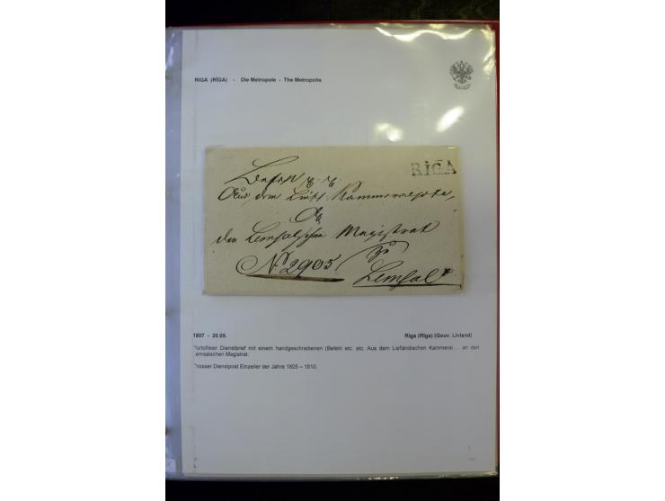 RIGA: 1743/1858, hochinteressante Sammlung von über 80 Briefen, dabei Ganzsachenumschläge, Umlaufbriefe, Forwarded-Briefe, au