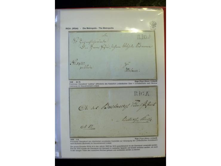 RIGA: 1743/1858, hochinteressante Sammlung von über 80 Briefen, dabei Ganzsachenumschläge, Umlaufbriefe, Forwarded-Briefe, au