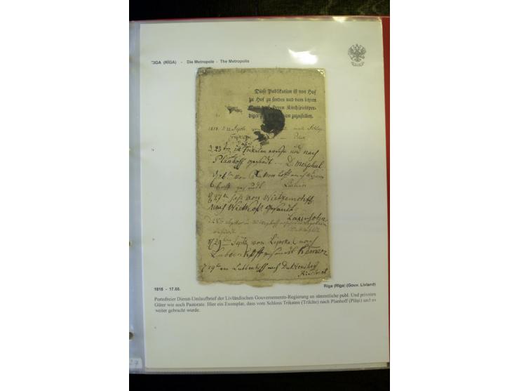 RIGA: 1743/1858, hochinteressante Sammlung von über 80 Briefen, dabei Ganzsachenumschläge, Umlaufbriefe, Forwarded-Briefe, au