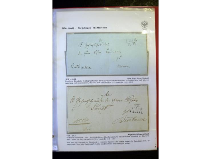 RIGA: 1743/1858, hochinteressante Sammlung von über 80 Briefen, dabei Ganzsachenumschläge, Umlaufbriefe, Forwarded-Briefe, au