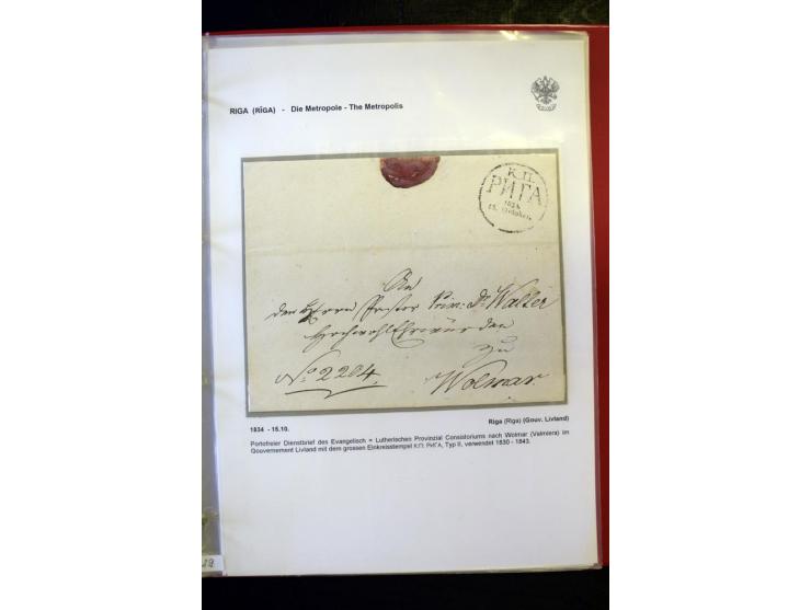 RIGA: 1743/1858, hochinteressante Sammlung von über 80 Briefen, dabei Ganzsachenumschläge, Umlaufbriefe, Forwarded-Briefe, au
