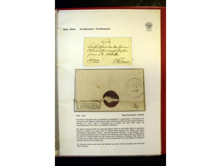 RIGA: 1743/1858, hochinteressante Sammlung von über 80 Briefen, dabei Ganzsachenumschläge, Umlaufbriefe, Forwarded-Briefe, au