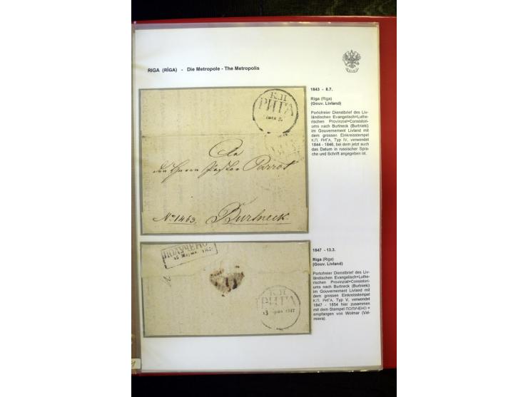 RIGA: 1743/1858, hochinteressante Sammlung von über 80 Briefen, dabei Ganzsachenumschläge, Umlaufbriefe, Forwarded-Briefe, au