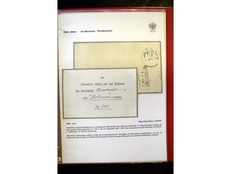 RIGA: 1743/1858, hochinteressante Sammlung von über 80 Briefen, dabei Ganzsachenumschläge, Umlaufbriefe, Forwarded-Briefe, au