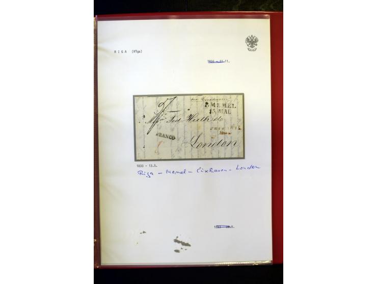RIGA: 1743/1858, hochinteressante Sammlung von über 80 Briefen, dabei Ganzsachenumschläge, Umlaufbriefe, Forwarded-Briefe, au
