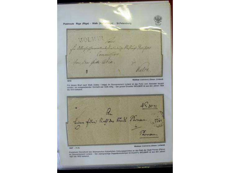 POSTROUTE RIGA - ST. PETERSBURG: 1797/1860, Sammlung von 41 Briefen, dabei "POST NEUERMUEHLEN", "POST RODENPOIS", "POST HILCH