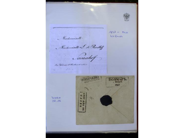 POSTROUTE RIGA - ST. PETERSBURG: 1797/1860, Sammlung von 41 Briefen, dabei "POST NEUERMUEHLEN", "POST RODENPOIS", "POST HILCH