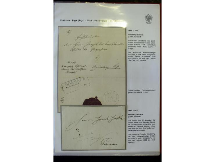 POSTROUTE RIGA - ST. PETERSBURG: 1797/1860, Sammlung von 41 Briefen, dabei "POST NEUERMUEHLEN", "POST RODENPOIS", "POST HILCH
