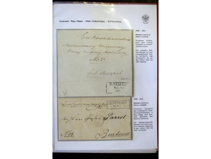 POSTROUTE RIGA - ST. PETERSBURG: 1797/1860, Sammlung von 41 Briefen, dabei "POST NEUERMUEHLEN", "POST RODENPOIS", "POST HILCH