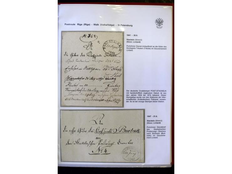 POSTROUTE RIGA - ST. PETERSBURG: 1797/1860, Sammlung von 41 Briefen, dabei "POST NEUERMUEHLEN", "POST RODENPOIS", "POST HILCH