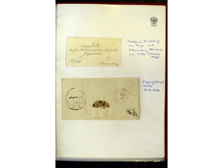POSTROUTE RIGA - ST. PETERSBURG: 1797/1860, Sammlung von 41 Briefen, dabei "POST NEUERMUEHLEN", "POST RODENPOIS", "POST HILCH