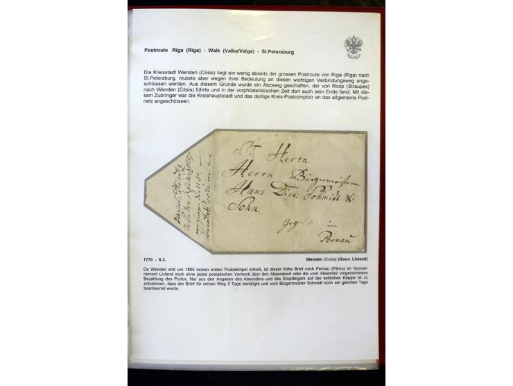 POSTROUTE RIGA - ST. PETERSBURG: 1797/1860, Sammlung von 41 Briefen, dabei "POST NEUERMUEHLEN", "POST RODENPOIS", "POST HILCH