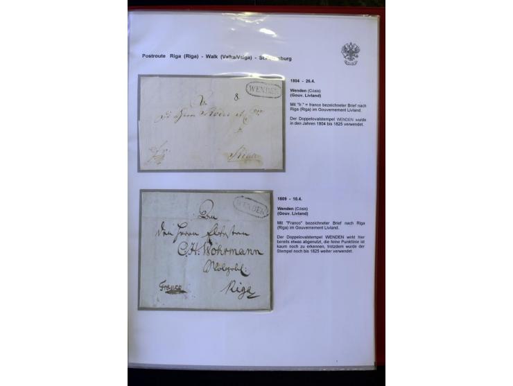POSTROUTE RIGA - ST. PETERSBURG: 1797/1860, Sammlung von 41 Briefen, dabei "POST NEUERMUEHLEN", "POST RODENPOIS", "POST HILCH