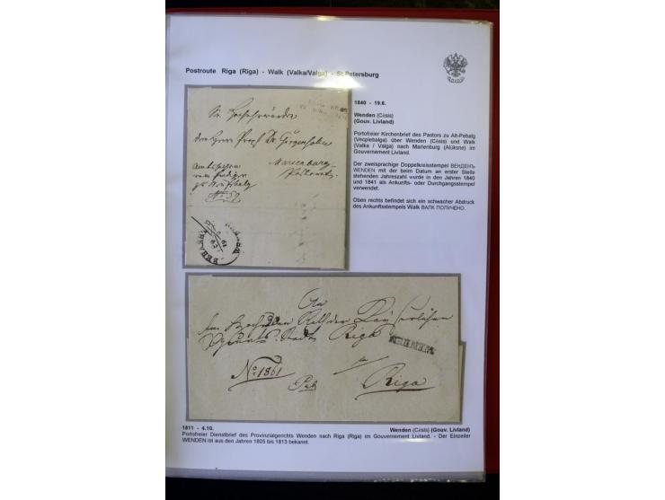 POSTROUTE RIGA - ST. PETERSBURG: 1797/1860, Sammlung von 41 Briefen, dabei "POST NEUERMUEHLEN", "POST RODENPOIS", "POST HILCH