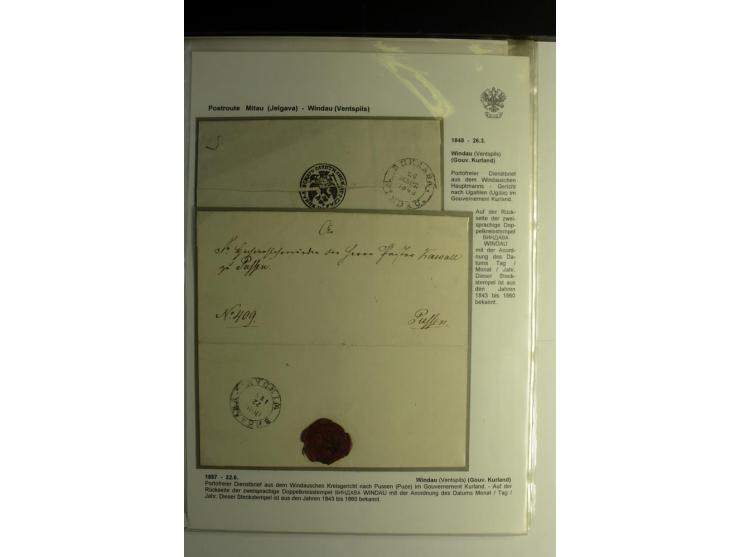 POSTROUTE RIGA - ST. PETERSBURG: 1797/1860, Sammlung von 41 Briefen, dabei "POST NEUERMUEHLEN", "POST RODENPOIS", "POST HILCH