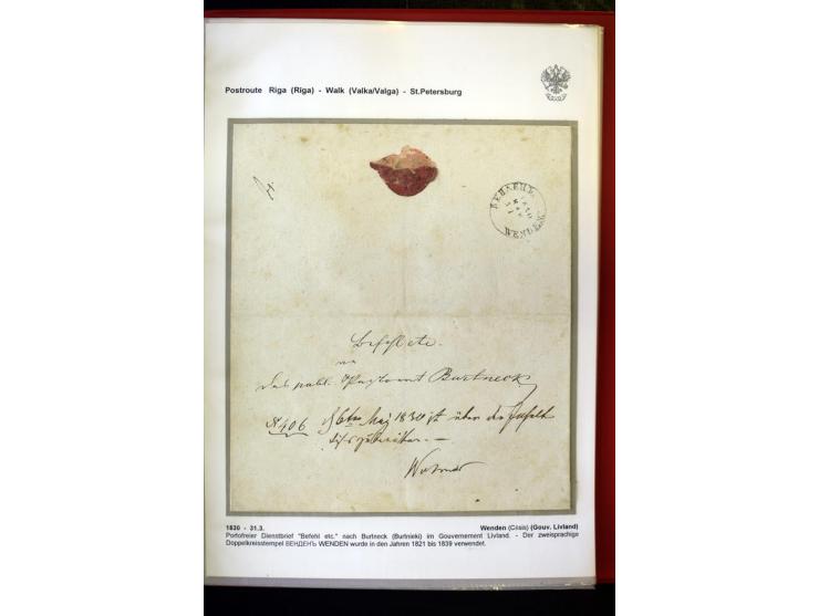 POSTROUTE RIGA - ST. PETERSBURG: 1797/1860, Sammlung von 41 Briefen, dabei "POST NEUERMUEHLEN", "POST RODENPOIS", "POST HILCH
