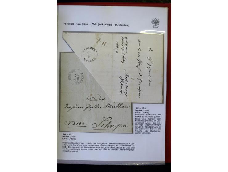 POSTROUTE RIGA - ST. PETERSBURG: 1797/1860, Sammlung von 41 Briefen, dabei "POST NEUERMUEHLEN", "POST RODENPOIS", "POST HILCH