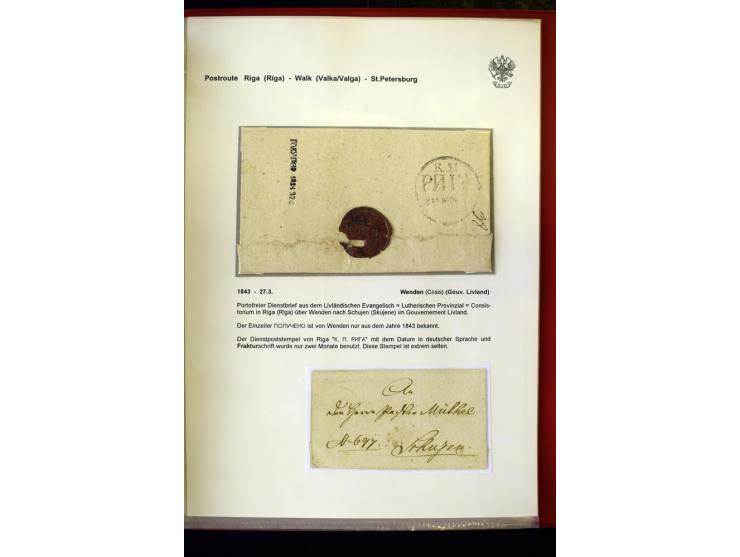 POSTROUTE RIGA - ST. PETERSBURG: 1797/1860, Sammlung von 41 Briefen, dabei "POST NEUERMUEHLEN", "POST RODENPOIS", "POST HILCH