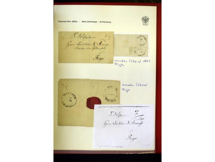 POSTROUTE RIGA - ST. PETERSBURG: 1797/1860, Sammlung von 41 Briefen, dabei "POST NEUERMUEHLEN", "POST RODENPOIS", "POST HILCH