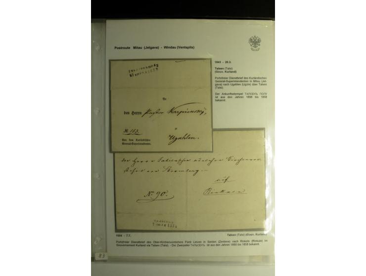 POSTROUTE RIGA - ST. PETERSBURG: 1797/1860, Sammlung von 41 Briefen, dabei "POST NEUERMUEHLEN", "POST RODENPOIS", "POST HILCH