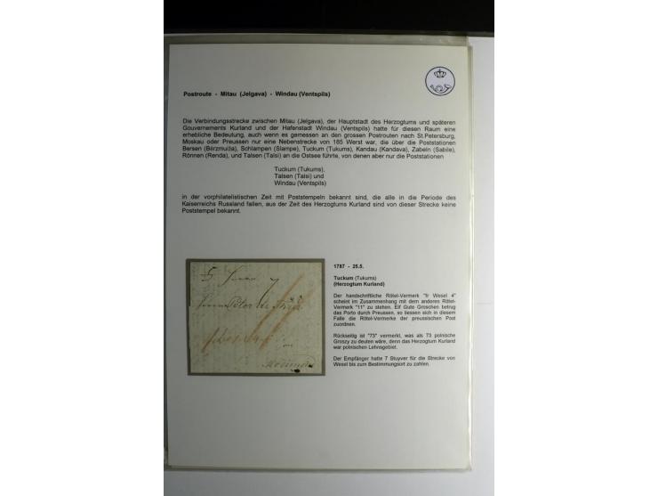 POSTROUTE RIGA - ST. PETERSBURG: 1797/1860, Sammlung von 41 Briefen, dabei "POST NEUERMUEHLEN", "POST RODENPOIS", "POST HILCH