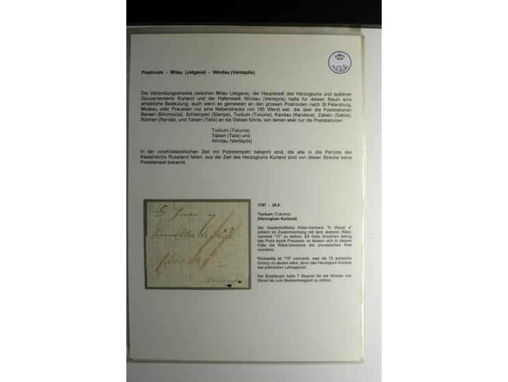 POSTROUTE RIGA - ST. PETERSBURG: 1797/1860, Sammlung von 41 Briefen, dabei "POST NEUERMUEHLEN", "POST RODENPOIS", "POST HILCH