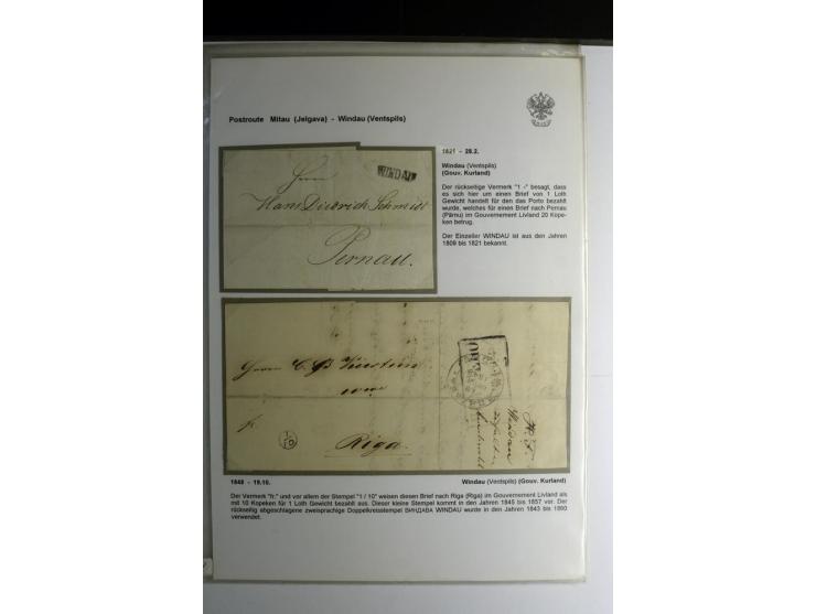 POSTROUTE RIGA - ST. PETERSBURG: 1797/1860, Sammlung von 41 Briefen, dabei "POST NEUERMUEHLEN", "POST RODENPOIS", "POST HILCH