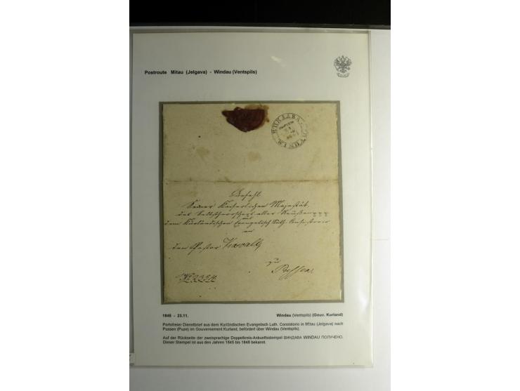 POSTROUTE RIGA - ST. PETERSBURG: 1797/1860, Sammlung von 41 Briefen, dabei "POST NEUERMUEHLEN", "POST RODENPOIS", "POST HILCH