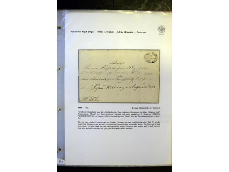 POSTROUTE RIGA - PREUSSEN: 1763/1858, Sammlung von 54 Briefen, dabei Mitau mit vielen verschiedenen Stempeln u.a. mit Kronens