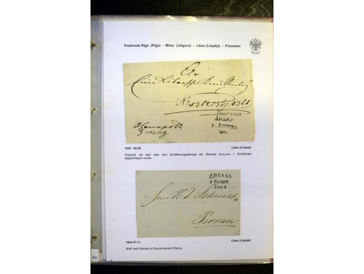 POSTROUTE RIGA - PREUSSEN: 1763/1858, Sammlung von 54 Briefen, dabei Mitau mit vielen verschiedenen Stempeln u.a. mit Kronens