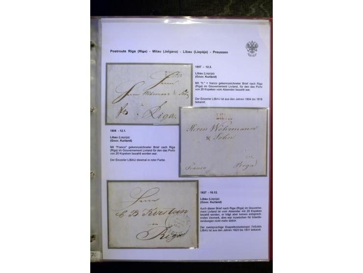 POSTROUTE RIGA - PREUSSEN: 1763/1858, Sammlung von 54 Briefen, dabei Mitau mit vielen verschiedenen Stempeln u.a. mit Kronens