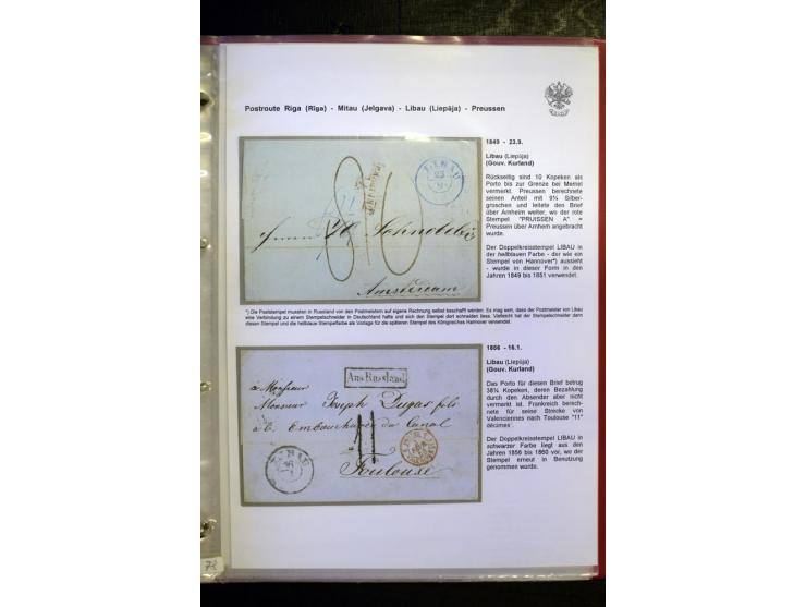 POSTROUTE RIGA - PREUSSEN: 1763/1858, Sammlung von 54 Briefen, dabei Mitau mit vielen verschiedenen Stempeln u.a. mit Kronens