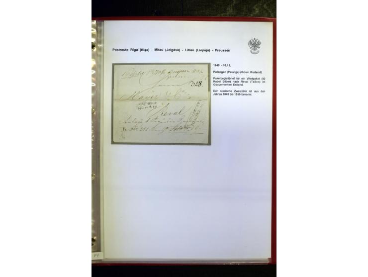 POSTROUTE RIGA - PREUSSEN: 1763/1858, Sammlung von 54 Briefen, dabei Mitau mit vielen verschiedenen Stempeln u.a. mit Kronens