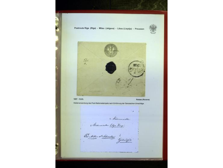 POSTROUTE RIGA - PREUSSEN: 1763/1858, Sammlung von 54 Briefen, dabei Mitau mit vielen verschiedenen Stempeln u.a. mit Kronens
