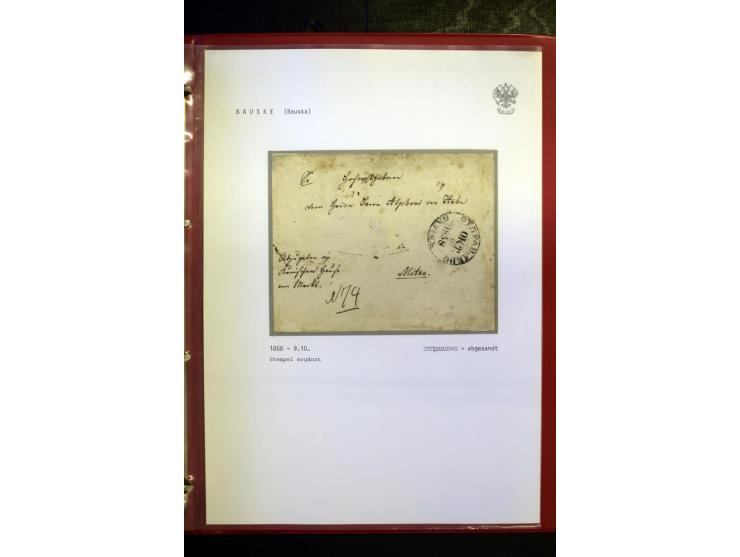 POSTROUTE RIGA - PREUSSEN: 1763/1858, Sammlung von 54 Briefen, dabei Mitau mit vielen verschiedenen Stempeln u.a. mit Kronens