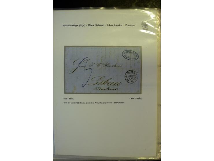 POSTROUTE RIGA - PREUSSEN: 1763/1858, Sammlung von 54 Briefen, dabei Mitau mit vielen verschiedenen Stempeln u.a. mit Kronens