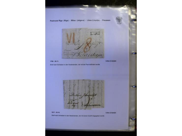 POSTROUTE RIGA - PREUSSEN: 1763/1858, Sammlung von 54 Briefen, dabei Mitau mit vielen verschiedenen Stempeln u.a. mit Kronens