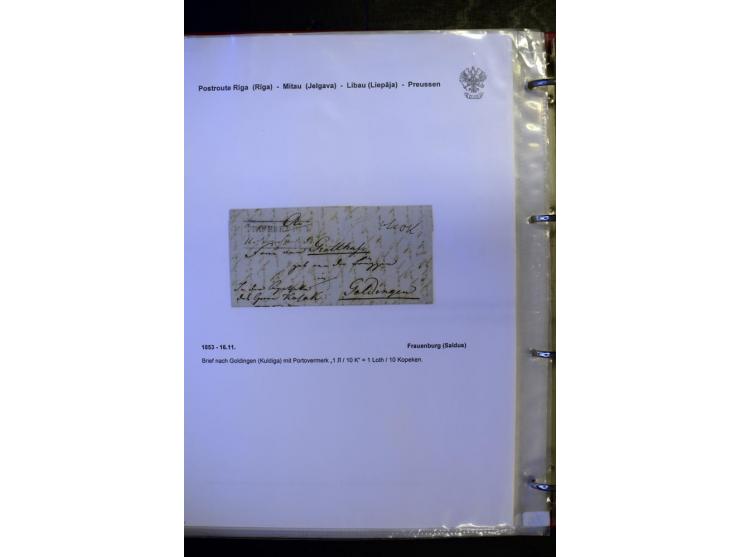POSTROUTE RIGA - PREUSSEN: 1763/1858, Sammlung von 54 Briefen, dabei Mitau mit vielen verschiedenen Stempeln u.a. mit Kronens