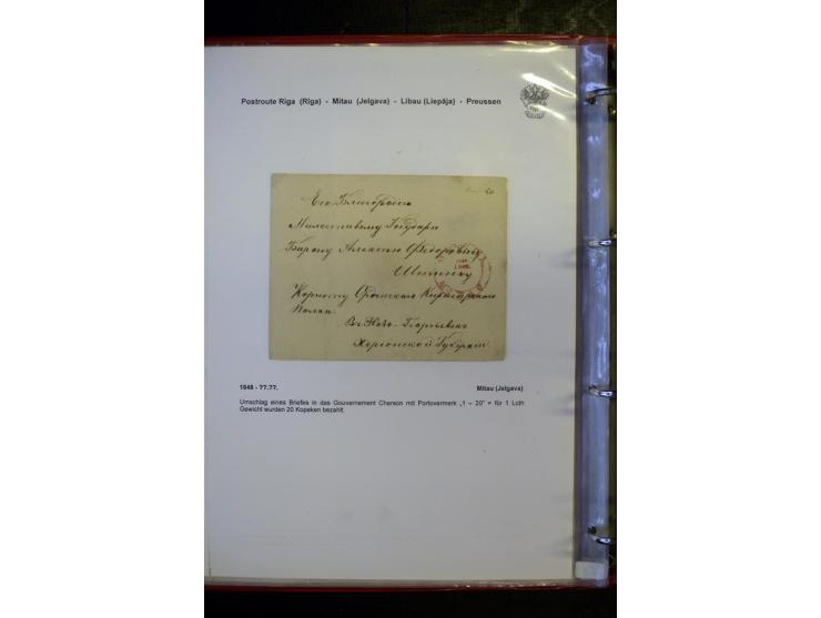 POSTROUTE RIGA - PREUSSEN: 1763/1858, Sammlung von 54 Briefen, dabei Mitau mit vielen verschiedenen Stempeln u.a. mit Kronens