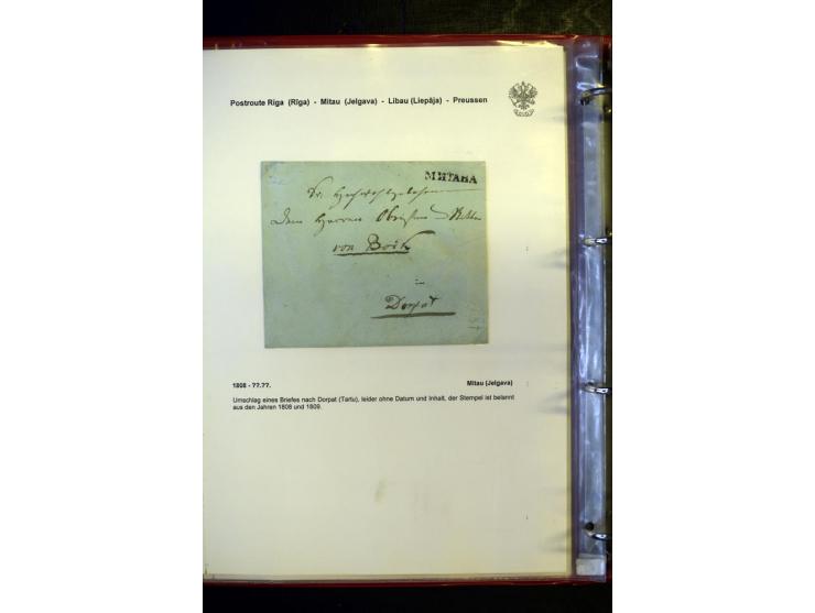 POSTROUTE RIGA - PREUSSEN: 1763/1858, Sammlung von 54 Briefen, dabei Mitau mit vielen verschiedenen Stempeln u.a. mit Kronens