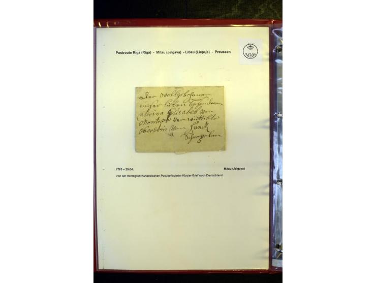 POSTROUTE RIGA - PREUSSEN: 1763/1858, Sammlung von 54 Briefen, dabei Mitau mit vielen verschiedenen Stempeln u.a. mit Kronens