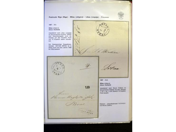 POSTROUTE RIGA - PREUSSEN: 1763/1858, Sammlung von 54 Briefen, dabei Mitau mit vielen verschiedenen Stempeln u.a. mit Kronens